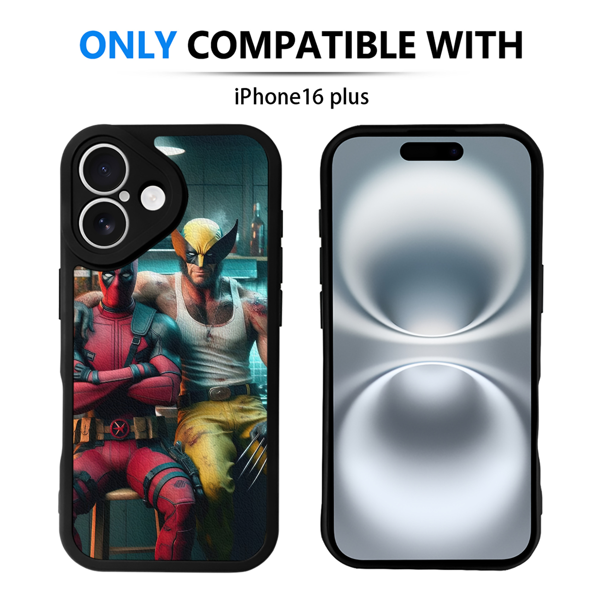 （画像用） Deadpool デッドプール 【iPhone 16シリーズ対応】シリコンスマホケース（レザー調） 材質：シリコン